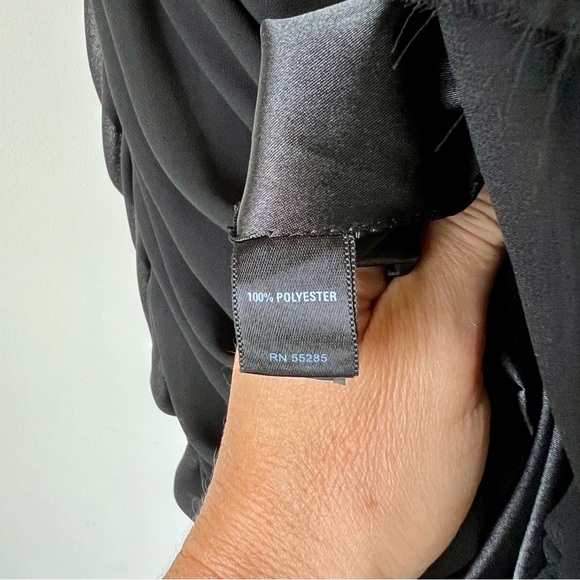 EXPRESS Black Strapless Ruched Chiffon Sheath Mini Dress—SZ. 6 - Picture 7 of 14